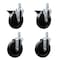 Service Caster 5'' Soft Rubber Wheel Swivel 3/4'' Square Stem Caster Set 2 Brakes, 4PK SCC-SQ20S514-SRS-PLB-34-2-S-2 - alternate 1
